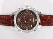 Jacob Co Five Time Zone JC-M10 Round Stainless Steel Case Brown Dial Watch