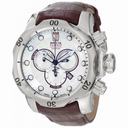 Jason Taylor for Invicta Venom Chronograph Silver Dial Brown Leather Strap Men's Watch 12960