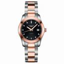Longines Conquest Classic Black Diamond Dial Steel and 18K Pink Gold Ladies Watch L22855587