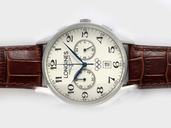 Longines Spirit L2.705.4.53.6 Stainless Steel Case Midsize Stainless Steel Bezel Watch