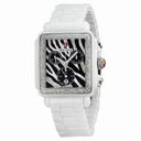Michele Deco White Ceramic Zebra Dial Ladies Watch MWW06F000010
