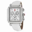 Michele Deco XL Mother of Pearl White Leather Ladies Watch MWW06Z000011