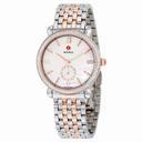 Michele Gracile White Mother of Pearl Dial Two-tone Steel Diamond Ladies Watch MWW26A000005