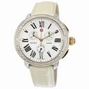 Michele Serein Chronograph Ivory Dial Bone Leather Ladies Watch MWW21A000043