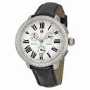 Michele Serein Chronograph Silver Dial Brown Leather Ladies Watch MWW21A000003