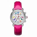 Michele Signature CSX 36 Carousel White Enamel Dial Pink Patent Leather Ladies Watch MWW03M000129