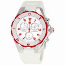 Michele Tahitian Jelly Bean Large Red and White Chronograph Ladies Watch MWW12F000022