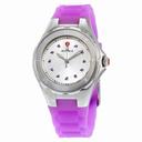 Michele Tahitian Jelly Beans Petite Sunray Silver White with Purple Topaz Stones Dial Ladies Watch MWW12P000009