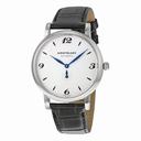 Montblanc Star Classique White Dial Black Alligator Leather Men's Watch 107073