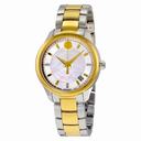 Movado Bellina Silver-toned Metallic White Mother Of Pearl With Diamonds Dial Ladies Watch 0606979