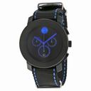 Movado Bold Black Dial Woven Nylon Band Black Stainless Steel Case Men's Quartz Watch 3600309