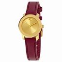 Movado Bold Gold-Tone Sunray Burgundy Leather Ladies Watch 3600343