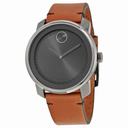 Movado Bold Grey Dial Brown Leather Men's Watch 3600366