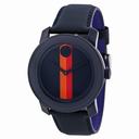 Movado Bold Navy Dial Navy Leather Strap Unisex Watch 3600231