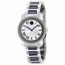 Movado Bold Silver Dial Two Tone Ladies Watch 3600354