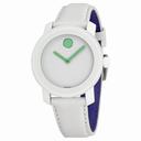 Movado Bold White Dial White Leather Strap Unisex Watch 3600154
