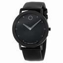 Movado Sapphire Black Dial Black Leather Men's Watch 0606884