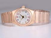 Omega Constellation Chronometer 1160.75.00 Round Rose Gold Case White Dial Watch