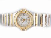 Omega Constellation Chronometer 123.55.24.60.55.004 Round 18K Gold Case Womens Watch