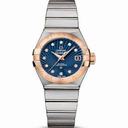 Omega Constellation Co-Axial Blue Diamond Dial Ladies Watch 123.20.27.20.53.001