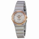 Omega Constellation Diamond Mother of Pearl Dial Rose Gold and Stainless Steel Ladies Watch 123.20.24.60.55.001