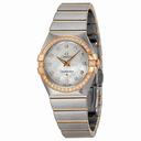 Omega Constellation Diamond Mother of Pearl Dial Rose Gold and Steel Ladies Watch 12325276055001
