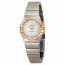 Omega Constellation Mother of Pearl Diamond Dial Brushed Steel Ladies Watch 123.25.24.60.55.002