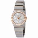 Omega Constellation Mother of Pearl Diamond Dial Steel and 18kt Rose Gold Ladies Watch 12325246055012