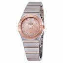 Omega Constellation Pink Mother of Pearl Diamond Dial Steel and 18K Rose Gold Ladies Watch 123.20.27.60.57.004