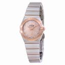 Omega Constellation Pink Mother of Pearl Diamond Dial Steel and 18kt Rose Gold Ladies Watch 12320246057003