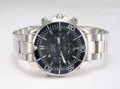 Omega Seamaster 300 M Chrono Diver 2293.52.00 Round Blue Dial White Stainless Steel Strap Watch