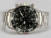 Omega Seamaster 300 M Chrono Diver 2594.52.00 Round Black Dial Silver Stainless Steel Strap Watch