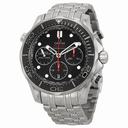 Omega Seamaster Automatic Chronograph Black Dial Stainless Steel Men's Watch 21230445001001