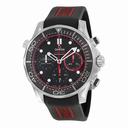 Omega Seamaster Diver  Co-axial Automatic Chronograph Black Dial Black Rubber Men's Watch 21232445001001