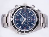 Omega Seamaster Planet Ocean Chrono 2210.50.00 Midsize Round Silver Stainless Steel Strap Watch