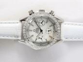 Omega Speedmaster Broad Arrow 3855.75.12 White Crocodile Leather Strap 36mm Midsize Watch