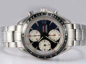 Omega Speedmaster Date 3210.51.00 Round White Stainless Steel Strap Black Dial Watch