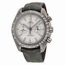 Omega Speedmaster Professional Grey Side of the Moon Chronograph Automatic Sandblasted Platinum Dial Grey Leather Men's Watch 31193445199001
