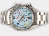 Omega Speedmaster Reduced 3834.70.36 White Dial Stainless Steel Bezel Watch