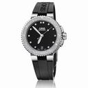 Oris Aquis Date Diamond Black Dial Black Rubber Ladies Watch 01 733 7652 4994-07 4 18 34