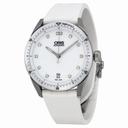 Oris Artix GTDate Diamonds White Dial White Rubber Ladies Watch 733-7671-4191RS