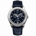 Patek Philippe Complications Annual Calendar Blue Dial 18kt White Gold Diamond Blue Leather Men's Watch 5147G-001