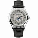 Patek Philippe Complications Grey Dial 18k White Gold Black Leather Men's Watch 5205G-001