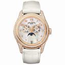 Patek Philippe Complications Mother of Pearl 18kt Rose Gold Diamond Leather Ladies Watch 4937R