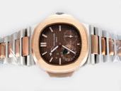 Patek Philippe Nautilus 5712/1A 42x38mm Brown Dial Rose Gold Rose Gold Strap Watch