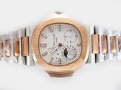 Patek Philippe Nautilus 5712/1A Mens 42x38mm Rose Gold Rose Gold Strap Watch