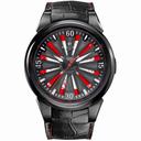 Perrelet Helvetia Turbine Automatic Black and Red  Turbine Dial Black Alligator Leather Men's Watch A4037-1