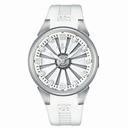 Perrelet Racing Double Rotor Turbine Dial White Rubber Automatic Men's Watch A1064-6
