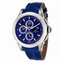 Perrelet Specialties Perpetual Calendar Chronograph Multi-Function Blue Dial Blue Leather Men's Watch A1058-2