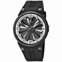 Perrelet Turbine Blac Dial Black Rubber Automatic Men's Watch A1047-4